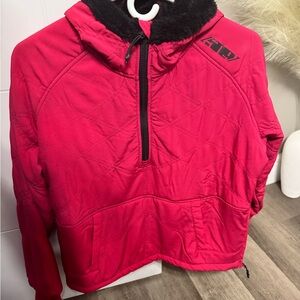 509 Hot Pink Quilted Half-Zip Hoodie Jacket (Size M)